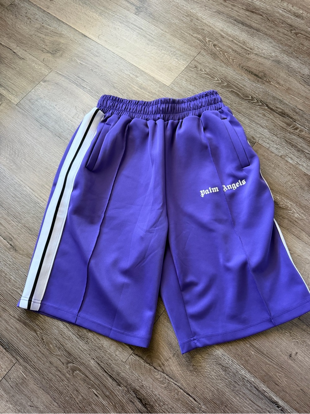 Palm Angels Track Shorts Purple & White XL Like New